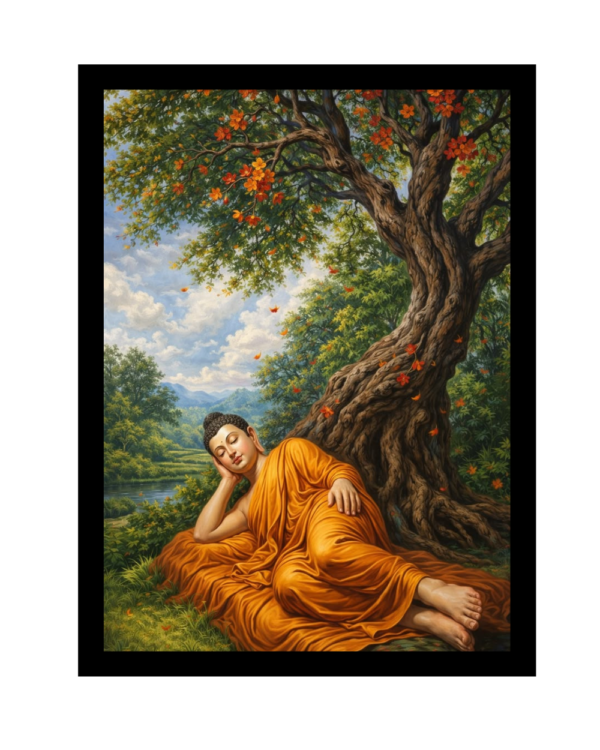 Buddha Wall Painting Frame | Spiritual Canvas Art for Home Decor