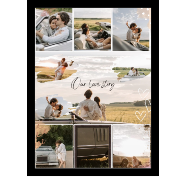 Personalized Couple Photo Collage Frame | Custom Love Story Picture Frame Gift