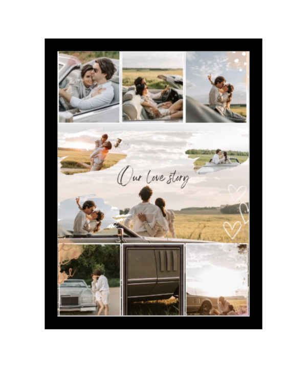 Personalized Couple Photo Collage Frame | Custom Love Story Picture Frame Gift