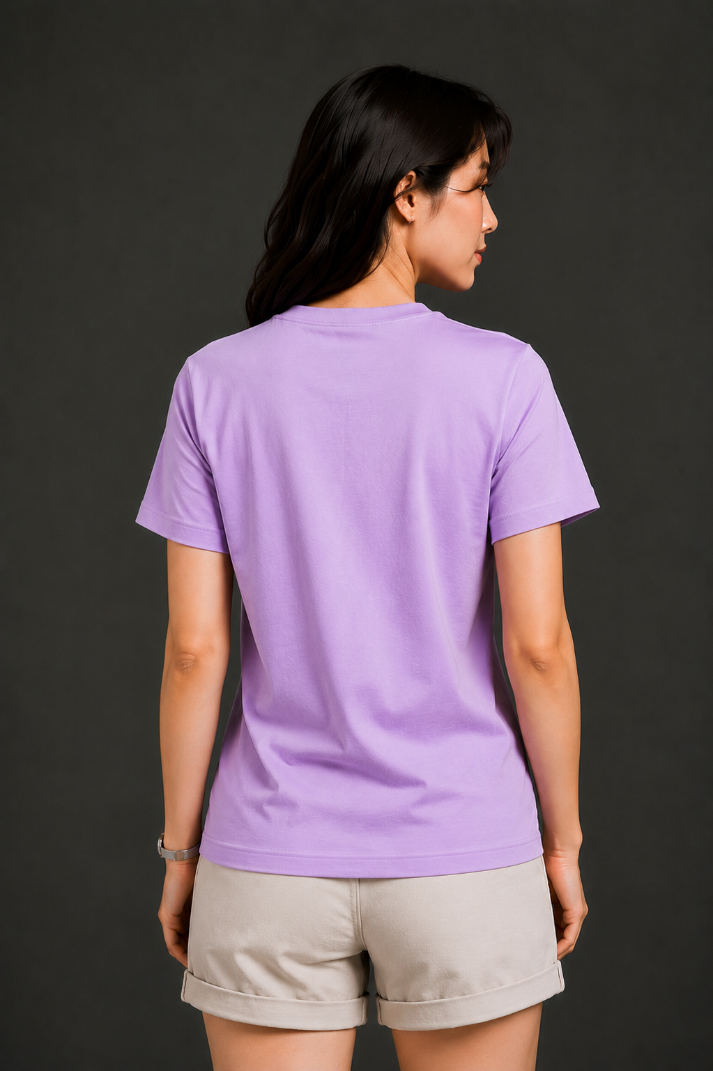 Lavender Purple T Shirt for Women | Plain Solid Casual Cotton Regular Fit Tee