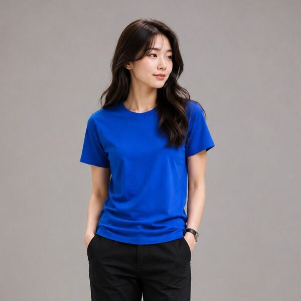 Royal Blue T Shirt for Women | Plain Solid Cotton Casual Regular Fit T-Shirt