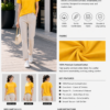 yellow regular fit t shirt for women | 180 gsm bio wash round neck cotton t shirt
