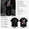 sakura katana oversized t shirt for men | japanese streetwear back print graphic tee