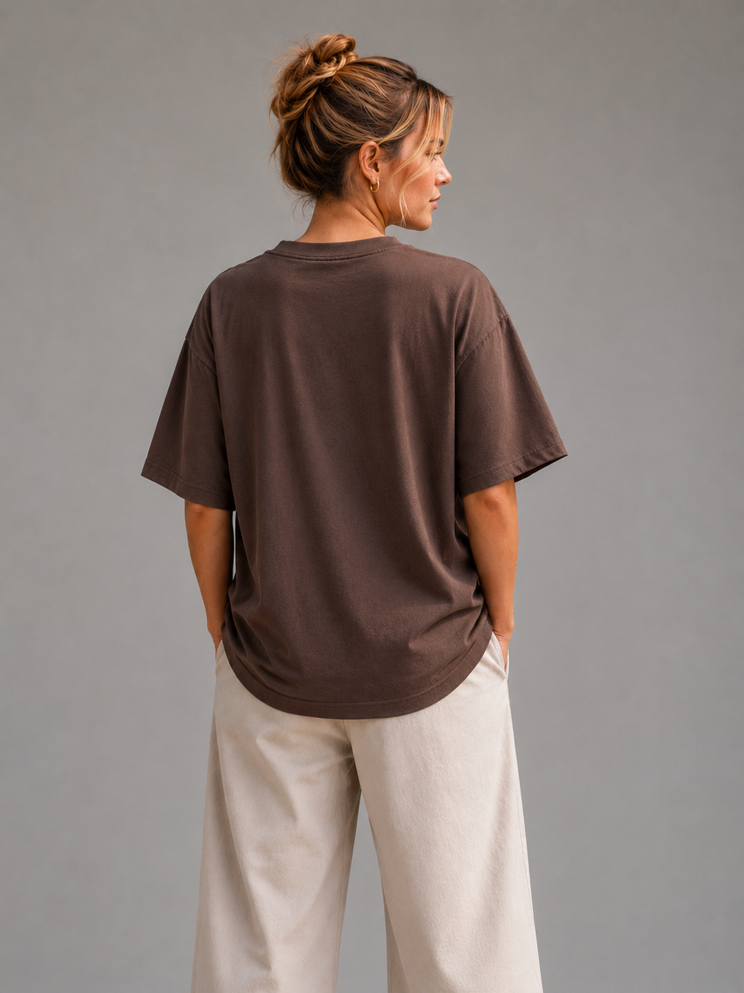 Brown Oversized T Shirt for Women | Premium Cotton Loose Fit Half Sleeve Casual Basic Tee