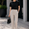 black regular fit t shirt for women | 180 gsm bio wash round neck cotton t shirt