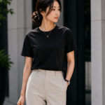 black regular fit t shirt for women | 180 gsm bio wash round neck cotton t shirt