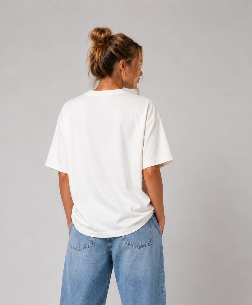 White Oversized T Shirt for Women | Premium Cotton Loose Fit Half Sleeve Casual Basic Tee
