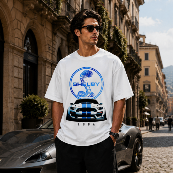 Shelby Cobra Car Oversized T Shirt for Men | Mustang Sports Car Graphic Printed Streetwear Tee