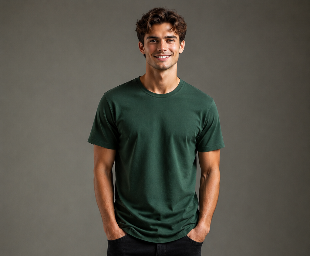 bottle green regular fit t shirt for men | 180 gsm bio wash round neck cotton t shirt bottle green regular fit t shirt for men | 180 gsm bio wash round neck cotton t shirt