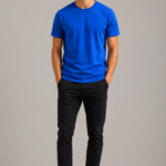 royal blue regular fit t shirt for men | 180 gsm bio wash round neck cotton t shirt