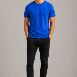 royal blue regular fit t shirt for men | 180 gsm bio wash round neck cotton t shirt