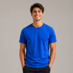 royal blue regular fit t shirt for men | 180 gsm bio wash round neck cotton t shirt