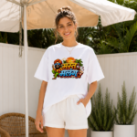 oversized white t shirt – mast malang marathi graphic print