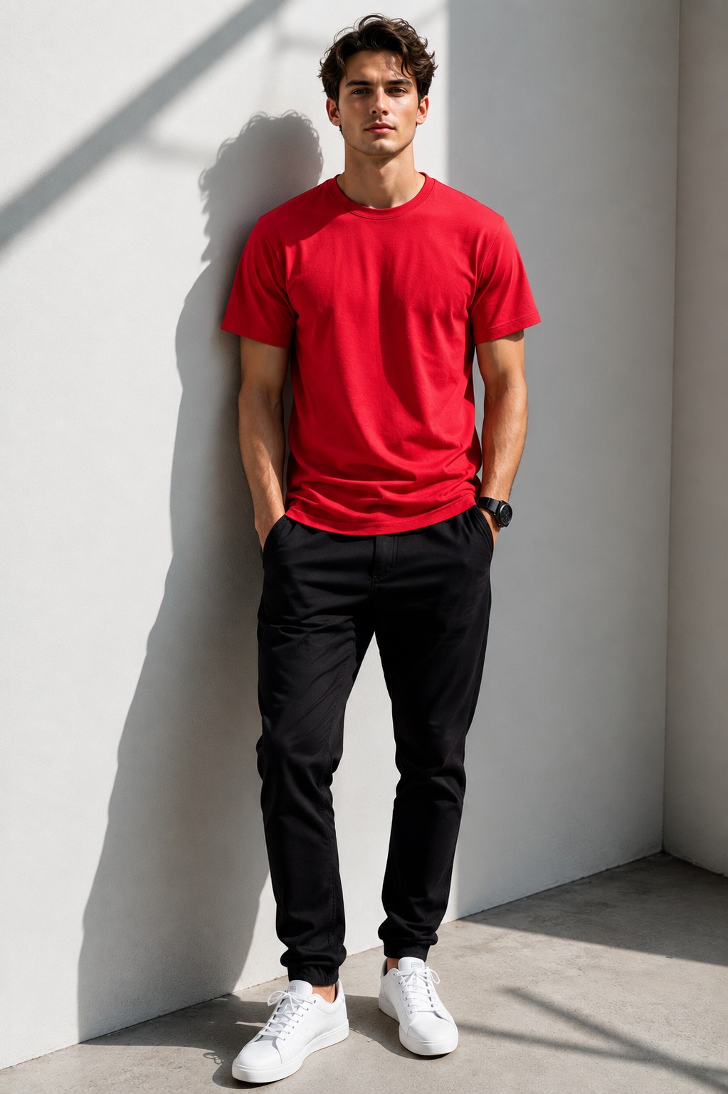 Red Regular Fit T-Shirt for Men | 180 GSM Bio Wash Round Neck Cotton T-Shirt