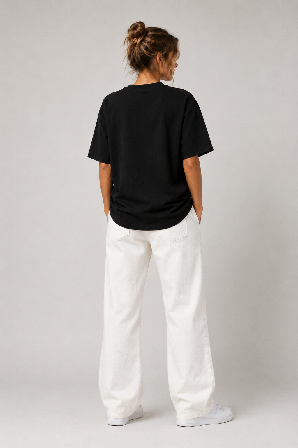 Black Oversized T Shirt for Women | Premium Cotton Loose Fit Half Sleeve Casual Basic Tee