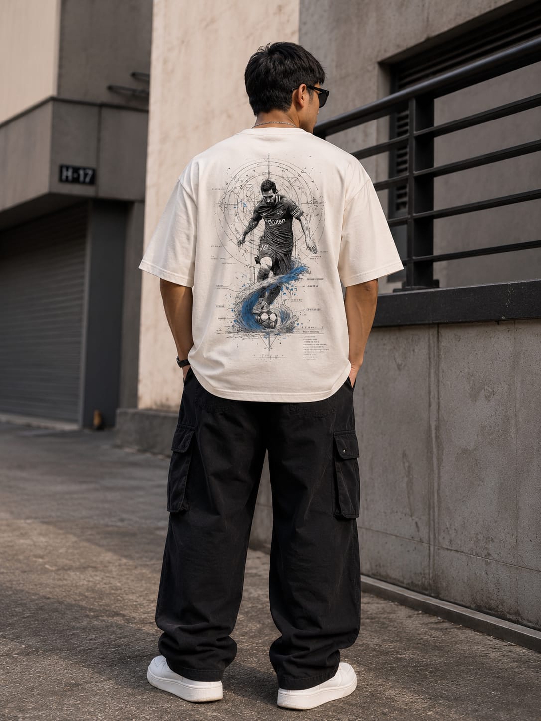 Football Oversized T Shirt for Men | Soccer Graphic Printed Streetwear Cotton Tee