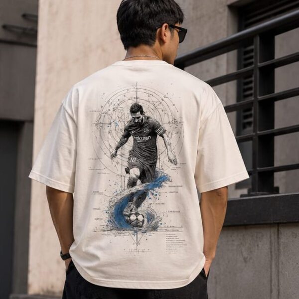 Football Oversized T Shirt for Men | Soccer Graphic Printed Streetwear Cotton Tee