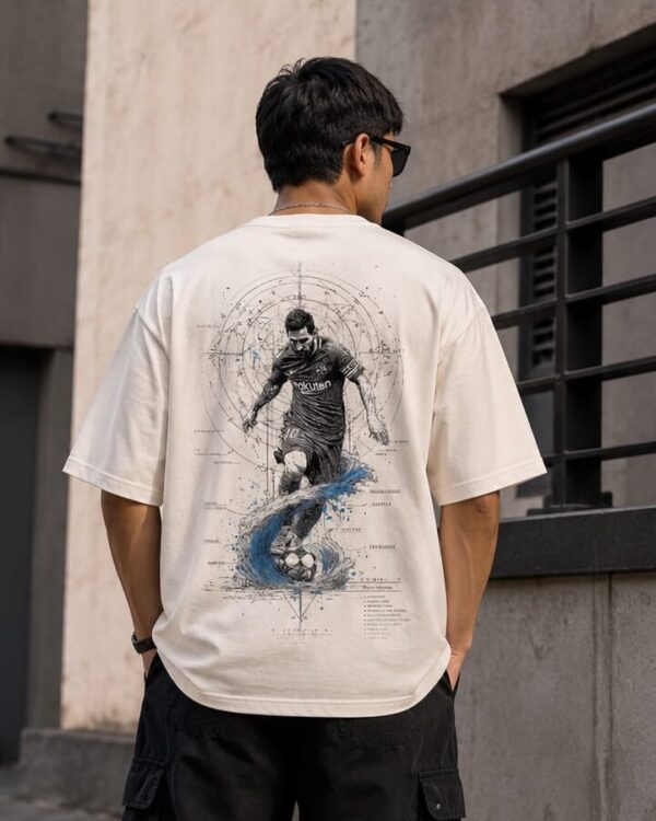 Football Oversized T Shirt for Men | Soccer Graphic Printed Streetwear Cotton Tee
