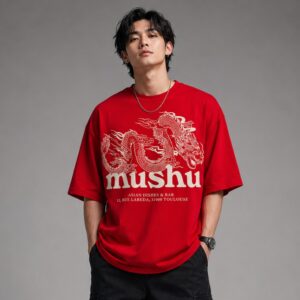 mushu dragon oversized t shirt for men | japanese streetwear graphic printed tee