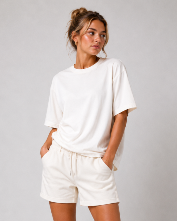 White Oversized T Shirt for Women | Premium Cotton Loose Fit Half Sleeve Casual Basic Tee