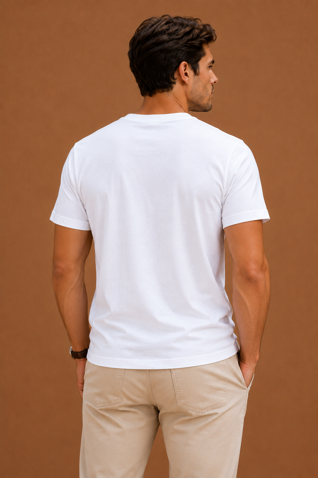 White Regular Fit T-Shirt for Men | 180 GSM Bio Wash Round Neck Cotton T-Shirt