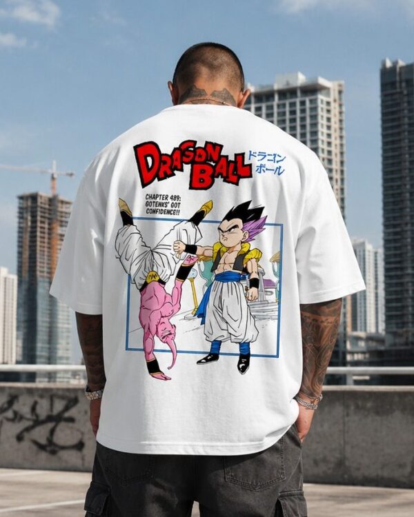 Dragon Ball Anime Oversized T-Shirt for Men & Women | Graphic Printed Cotton Oversize Tee | White