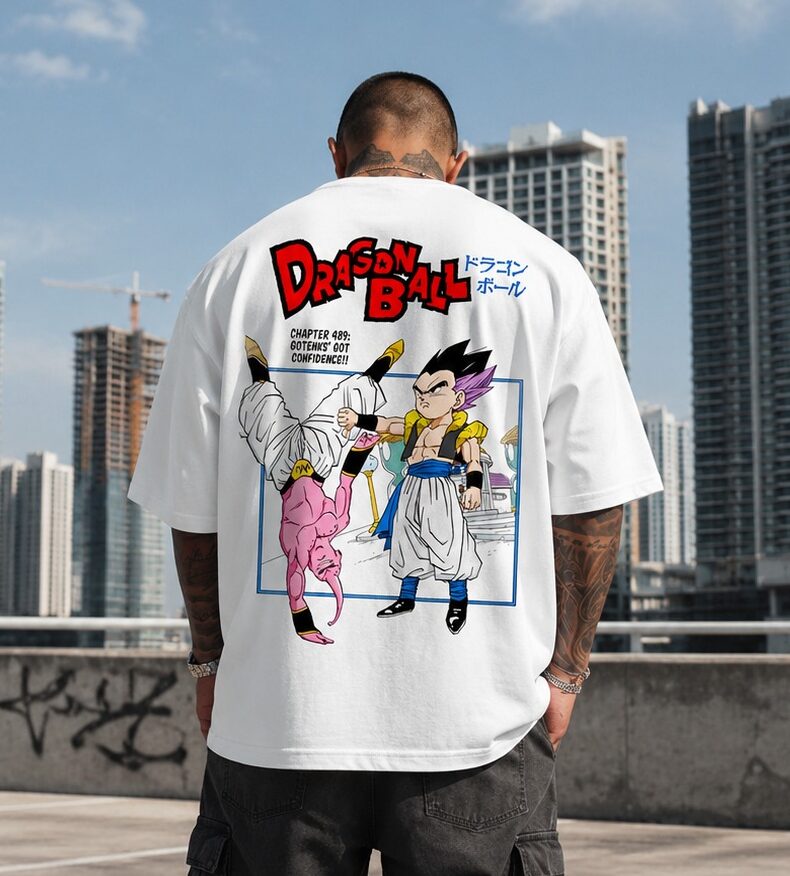 Dragon Ball Anime Oversized T-Shirt for Men & Women | Graphic Printed Cotton Oversize Tee | White