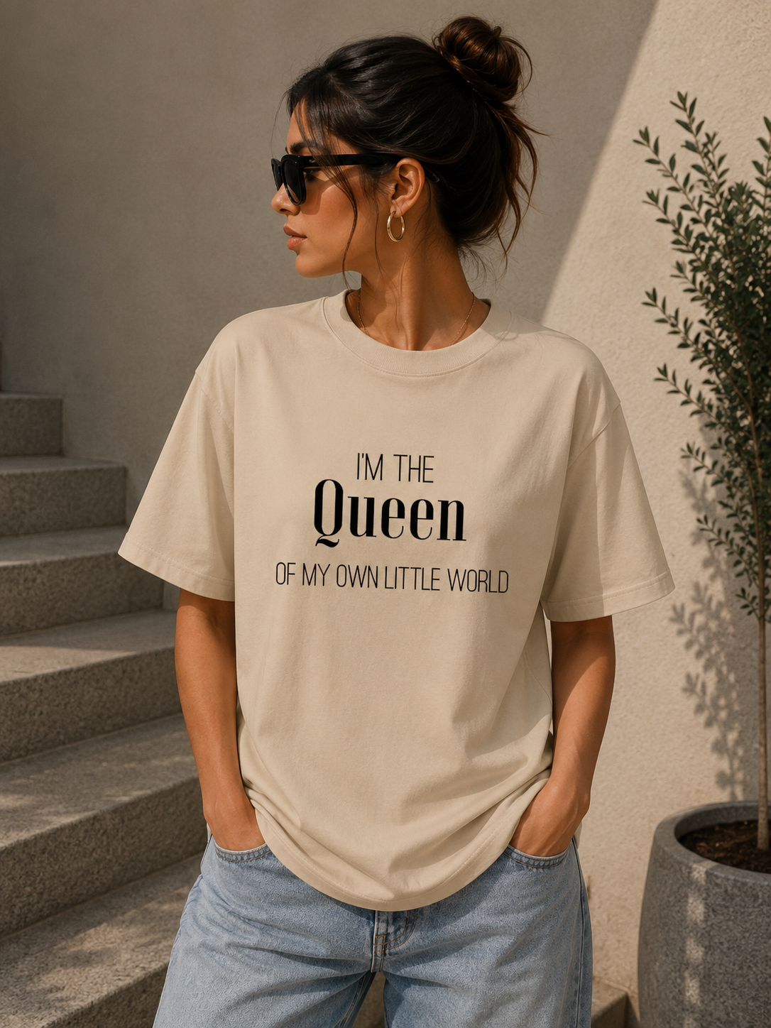 Premium Women Graphic T-Shirt | I'm The Queen Cotton Tee