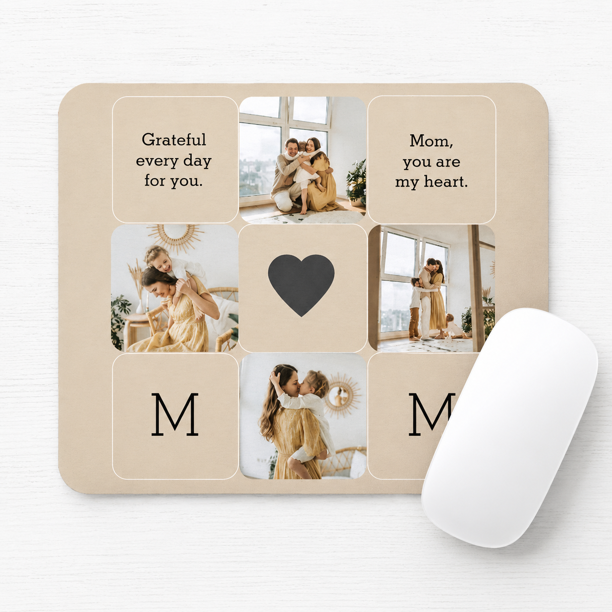 Personalized Photo Collage Mouse Pad | Custom Family Photo Mouse Pad |