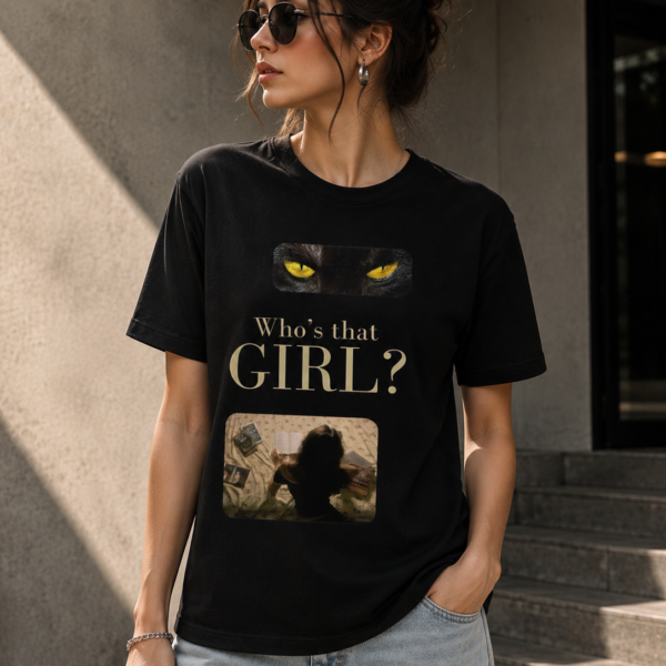 Women Graphic T-Shirt | Who’s That Girl Black Cotton Tee