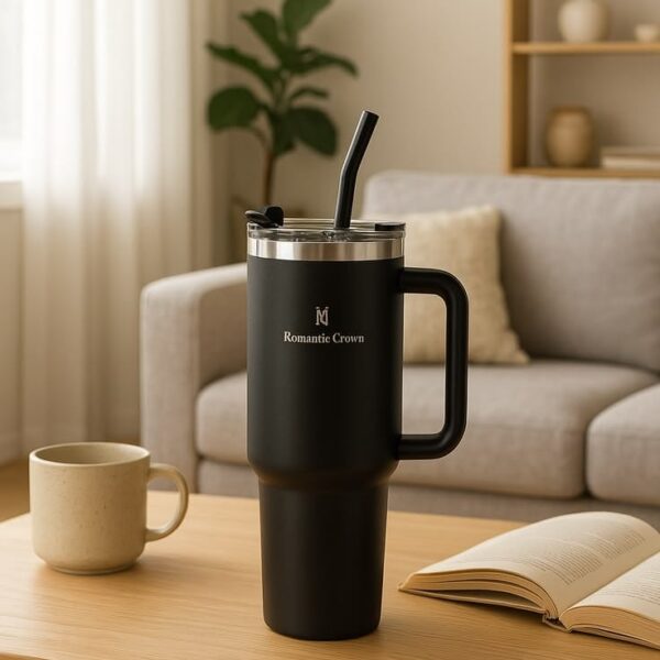 Tumbler with Handle & Straw Personalized Stainless Steel