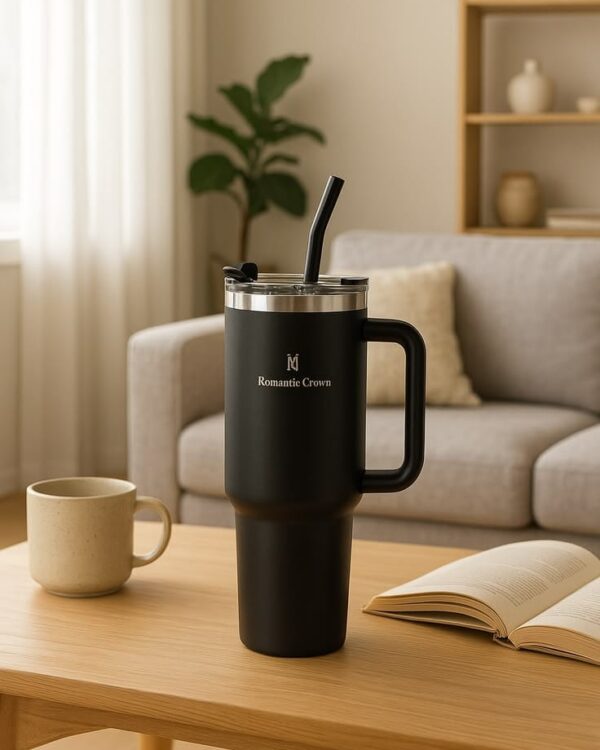 Tumbler with Handle & Straw Personalized Stainless Steel