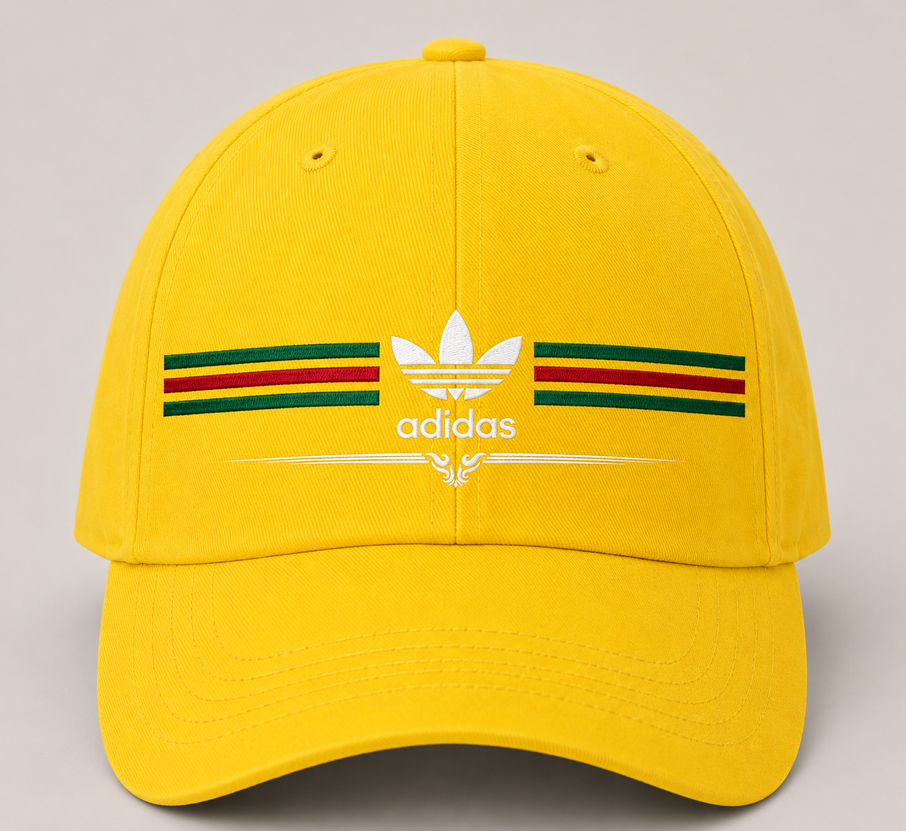Yellow Sports Printed Cap
