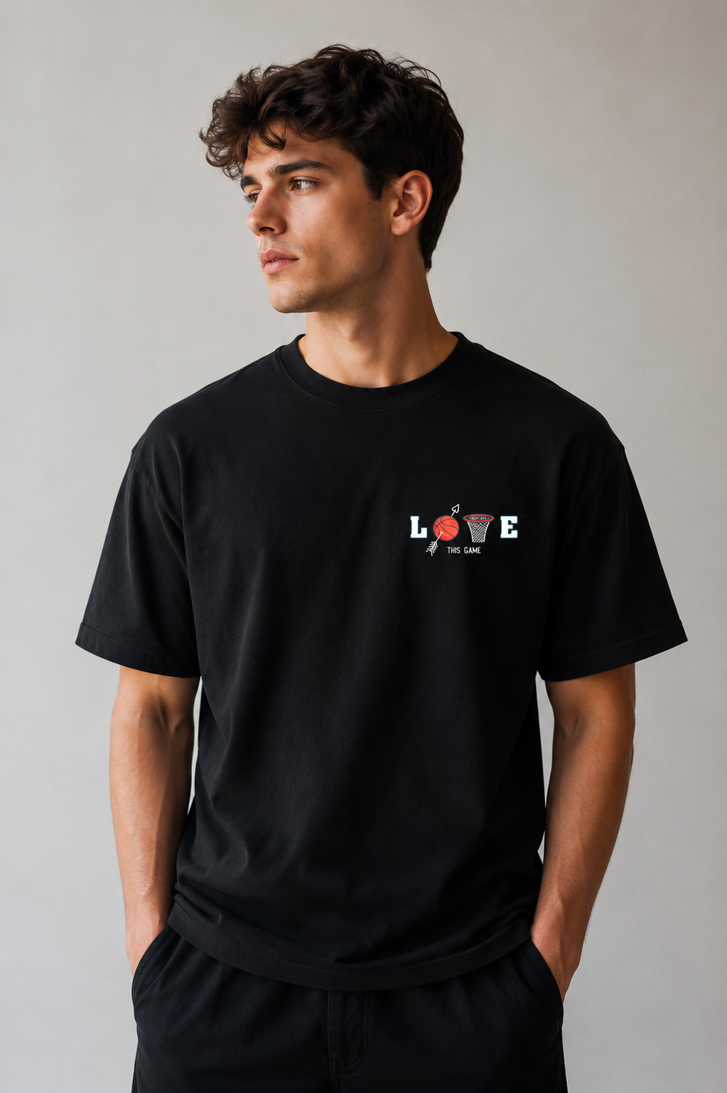 Basketball Graphic Oversized T-Shirt for Men