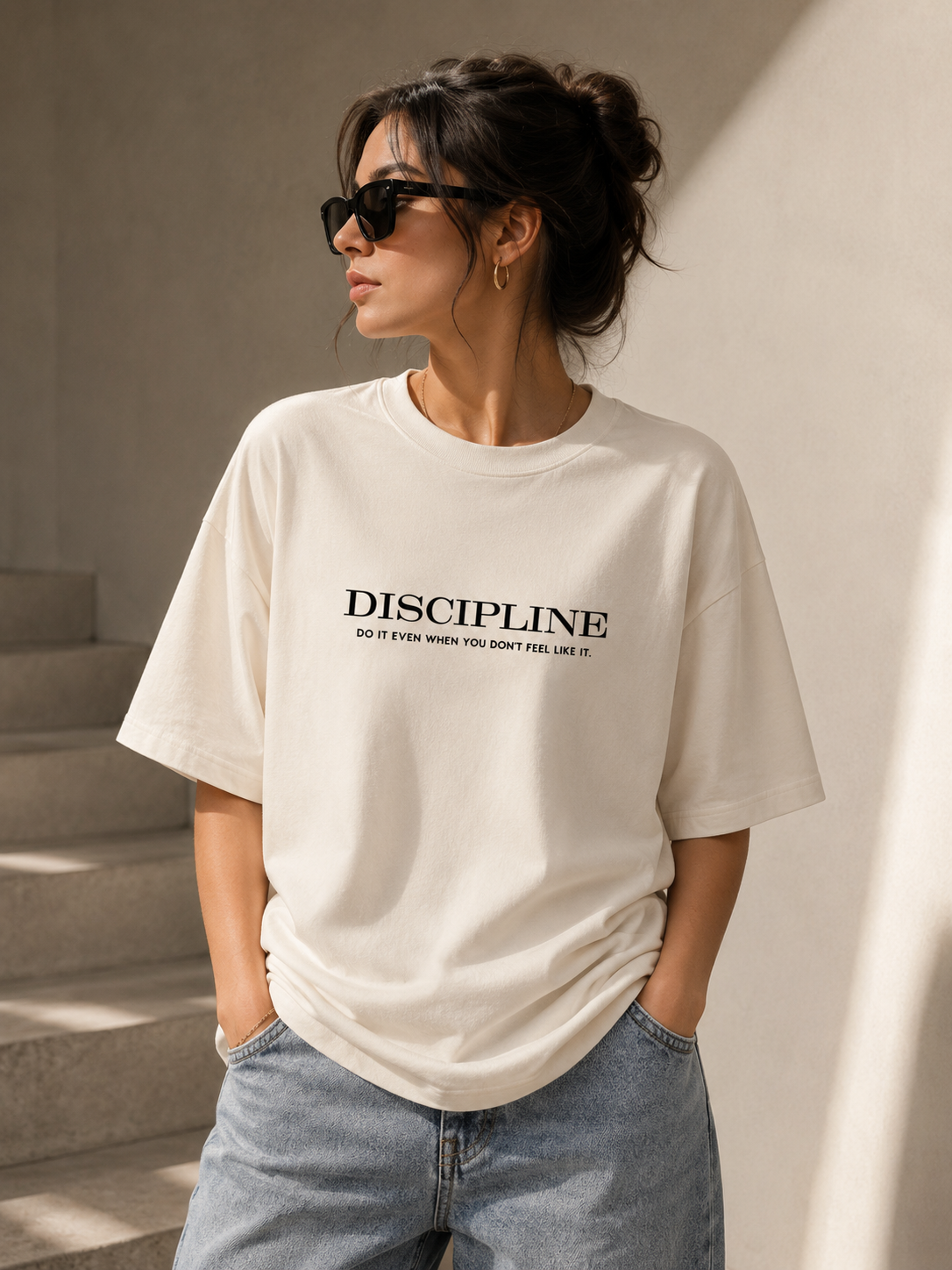Motivational Oversized T-Shirt for Women