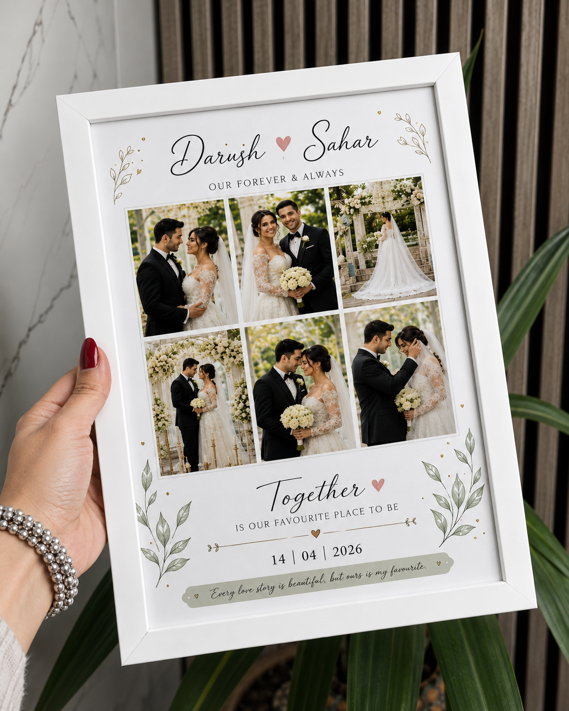 Personalized Wedding Photo Frame | Custom Couple Gift
