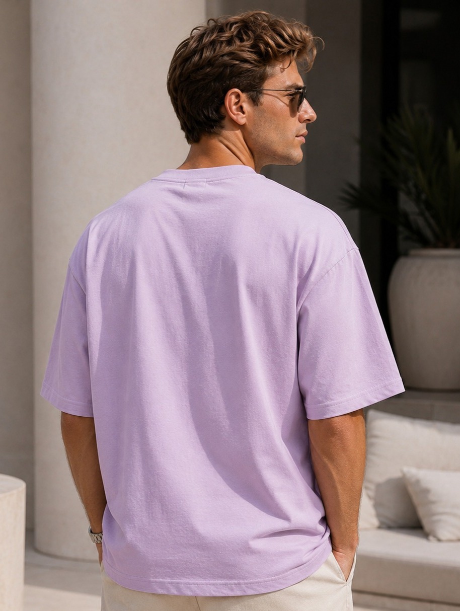 Lavender Oversized Plain T-Shirt for Men & Women
