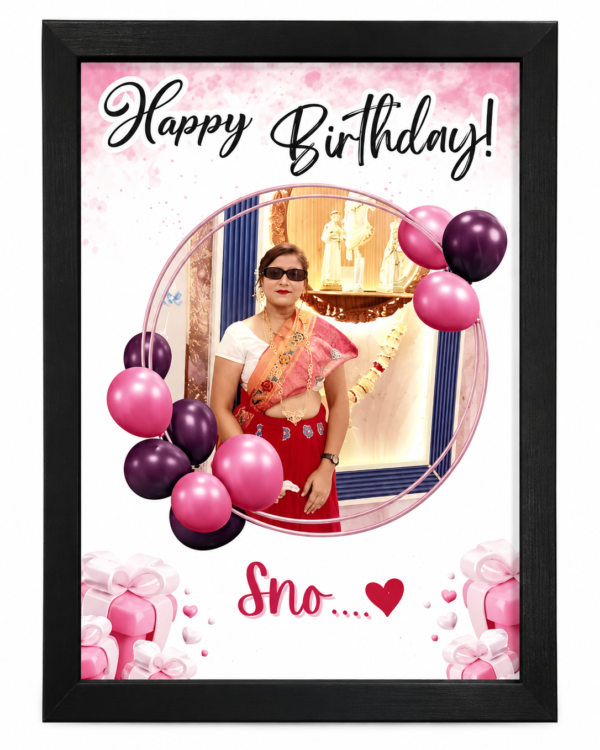 Personalized Happy Birthday Photo Frame A4 | Custom Birthday Photo Frame