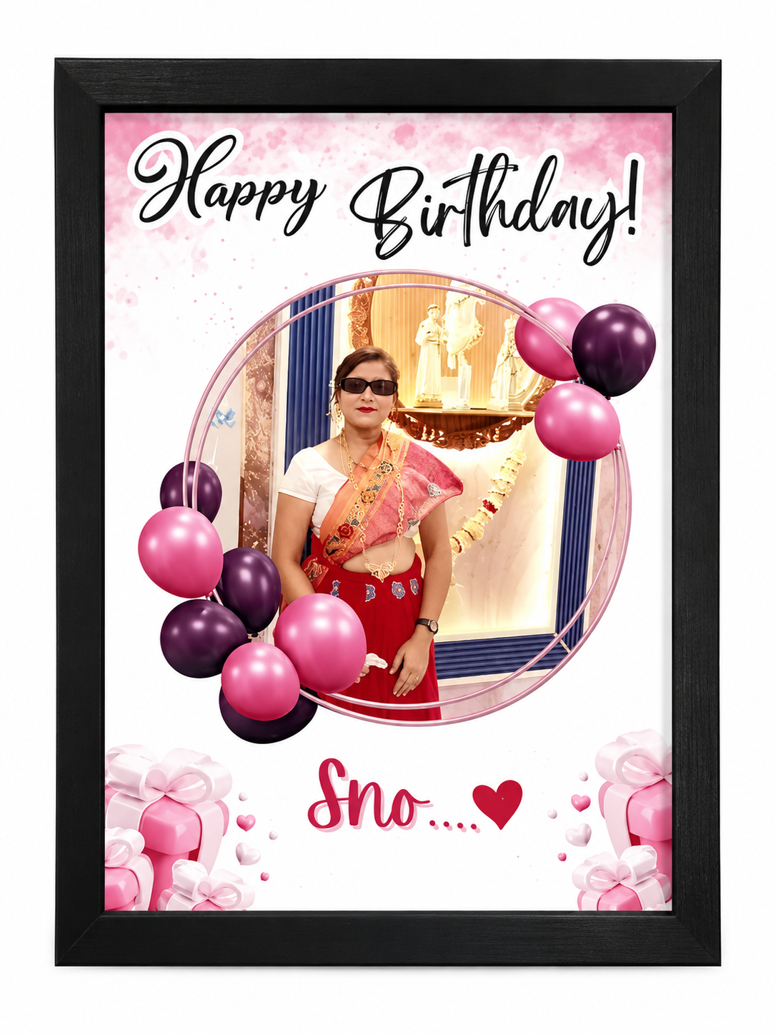 Personalized Happy Birthday Photo Frame A4 | Custom Birthday Photo Frame