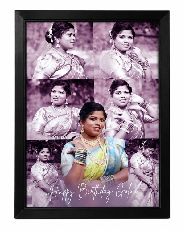 Personalized Birthday Collage Photo Frame A4 | Custom Multi Photo Frame