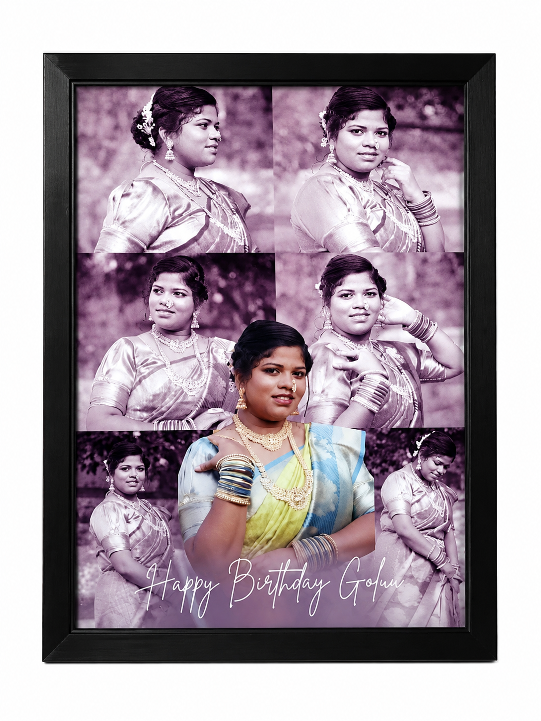 Personalized Birthday Collage Photo Frame A4 | Custom Multi Photo Frame