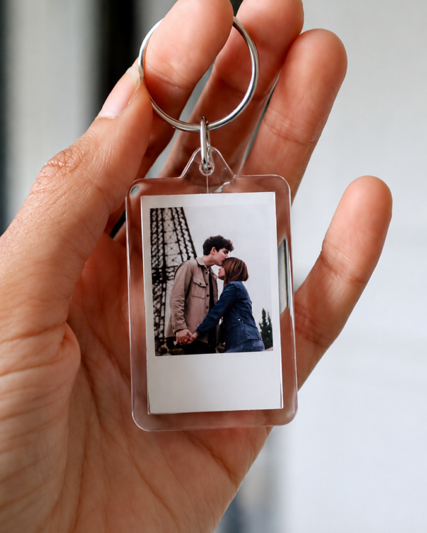 Personalized Acrylic Polaroid Photo Keychain | Custom Mini Photo Keyring | Personalized Picture Gift for Couples, Friends & Family