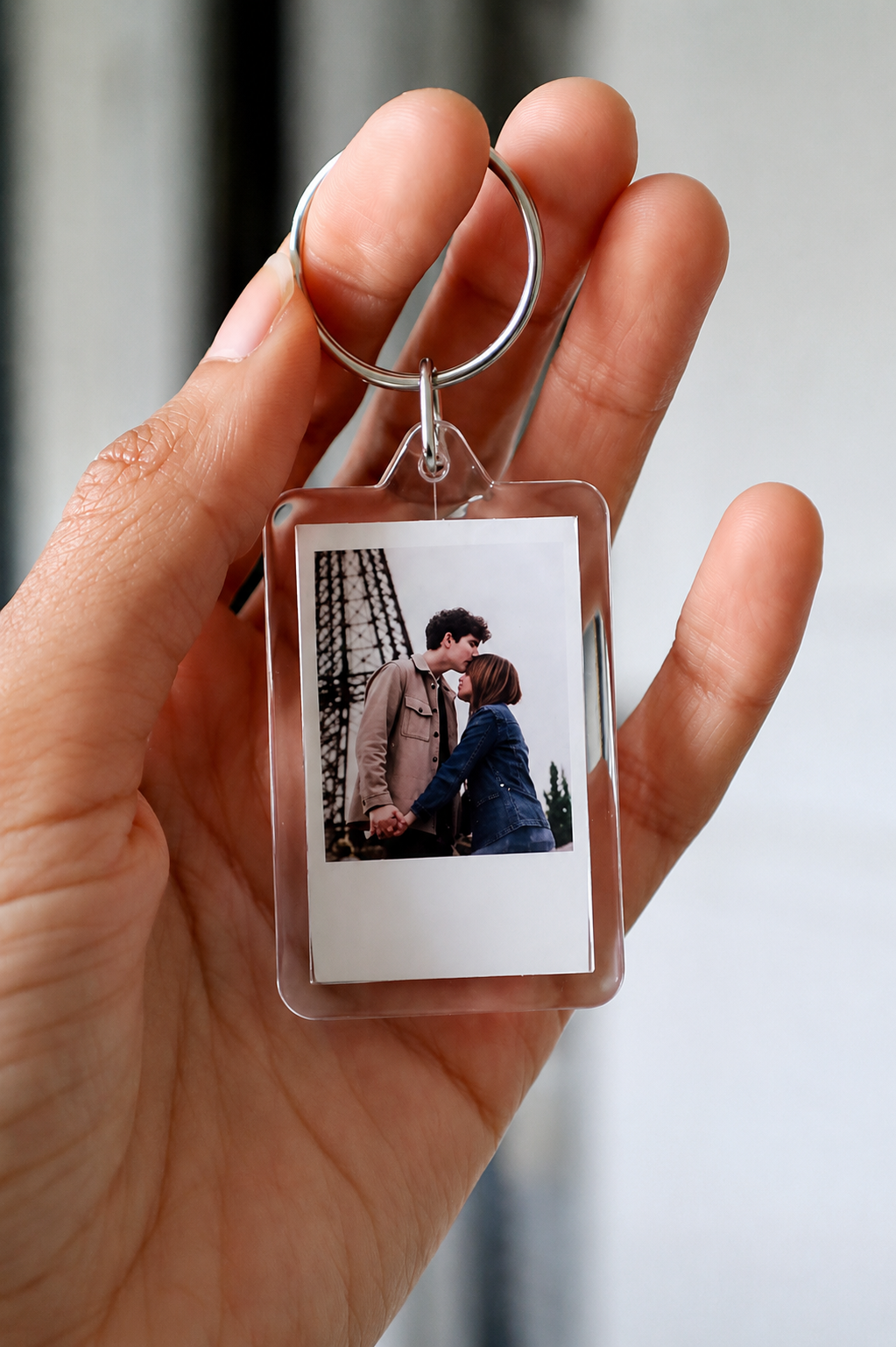 Personalized Acrylic Polaroid Photo Keychain | Custom Mini Photo Keyring | Personalized Picture Gift for Couples, Friends & Family