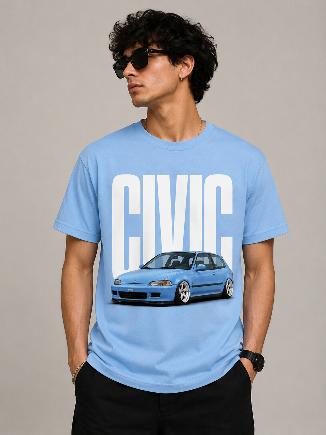 Honda Civic Car Printed T-Shirt for Men