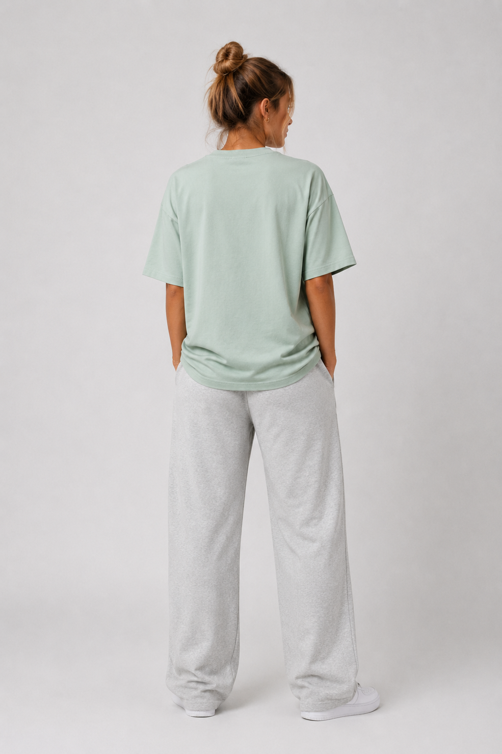 Premium Sage Green Oversized Unisex T-Shirt | 100% Cotton Plain Round Neck Half Sleeve | Relaxed Fit | Custom Print Ready