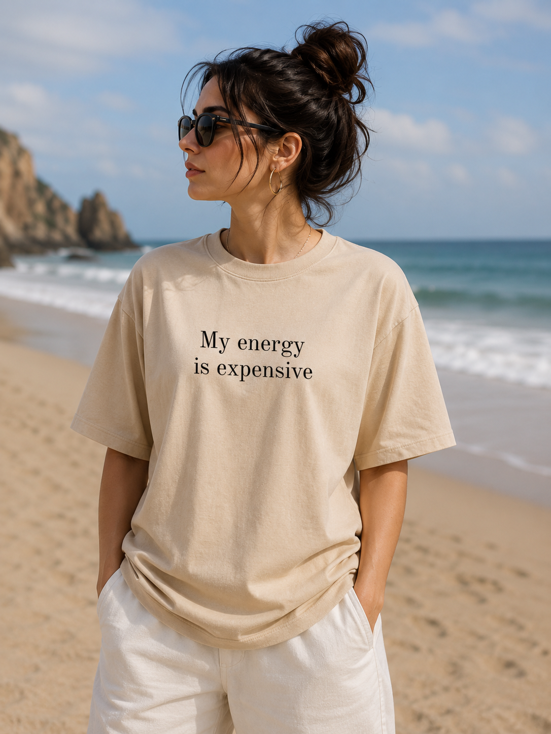 Premium Women Graphic T-Shirt | My Energy Is Expensive Cotton Tee