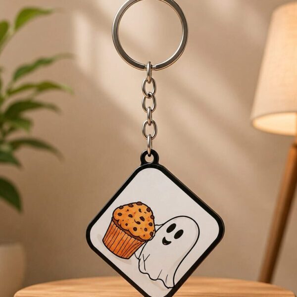 Cute Ghost Acrylic Keychain | Premium Printed Anime Keychain | Kawaii Cartoon Key Ring | Bag Charm & Gift