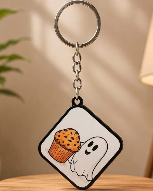Cute Ghost Acrylic Keychain | Premium Printed Anime Keychain | Kawaii Cartoon Key Ring | Bag Charm & Gift