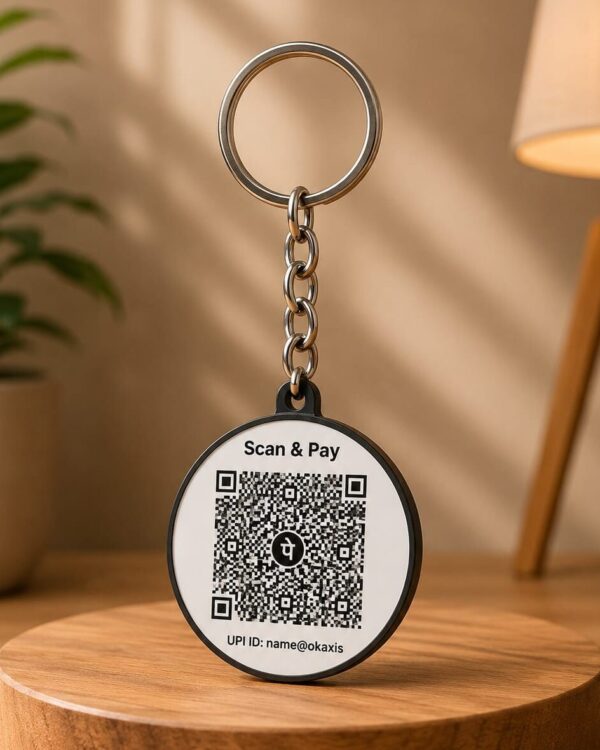 Custom UPI QR Code Keychain | Personalized Scan & Pay Keychain | Business Payment QR Keyring | Acrylic QR Code Keychain