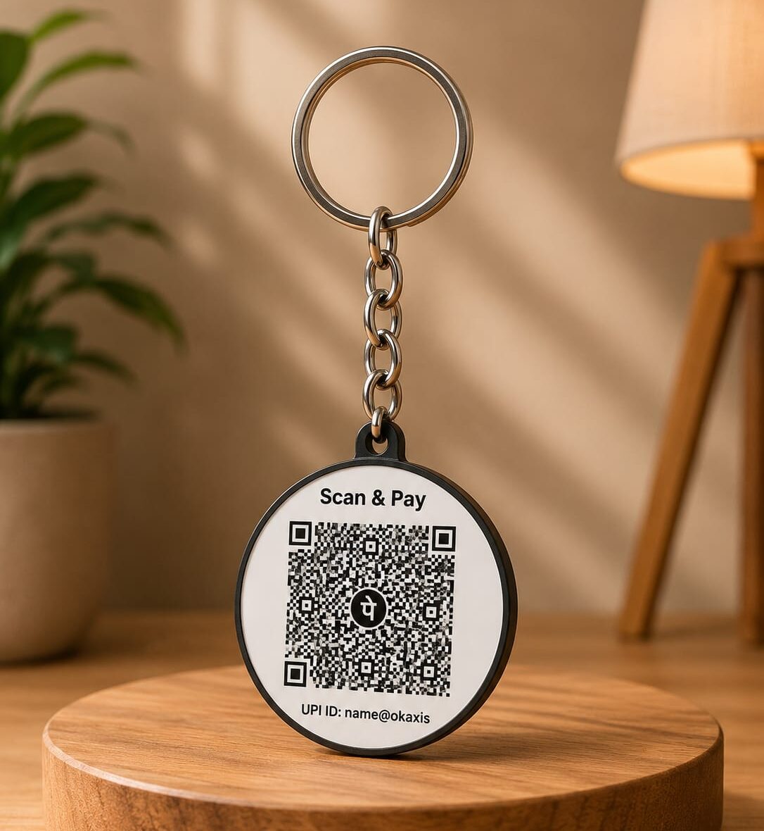Custom UPI QR Code Keychain | Personalized Scan & Pay Keychain | Business Payment QR Keyring | Acrylic QR Code Keychain
